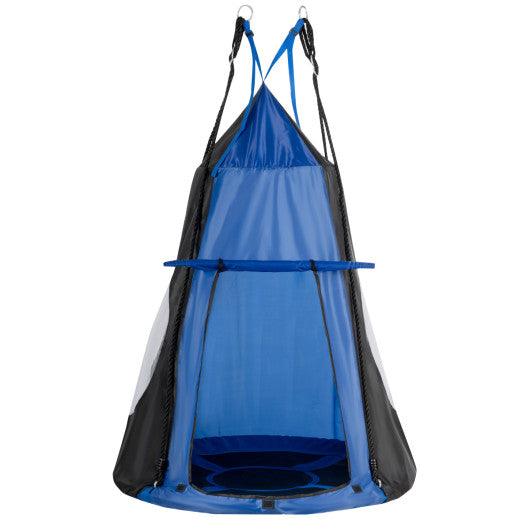 2-in-1 40 Inch Kids Hanging Chair Detachable Swing Tent Set-Blue at Set Shop and Smile