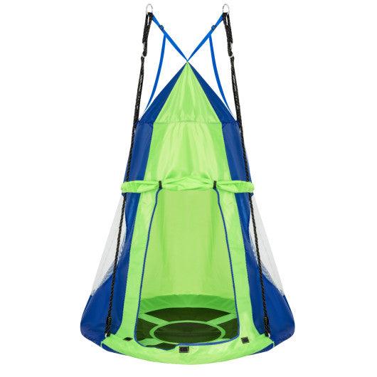 2-in-1 40 Inch Kids Hanging Chair Detachable Swing Tent Set-Green at Set Shop and Smile