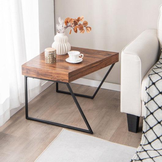 Coffee Table Set of 2 with Powder Coated Metal Legs-Black at Set Shop and Smile