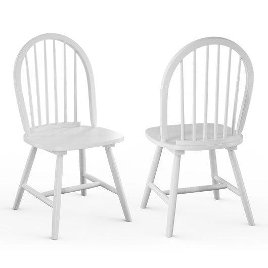 Set of 2 Vintage Windsor Wood Chair with Spindle Back for Dining Room-White at Set Shop and Smile