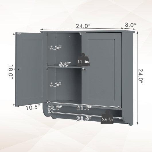 Wall Mounted Bathroom Storage Medicine Cabinet with Towel Bar-Gray at Set Shop and Smile