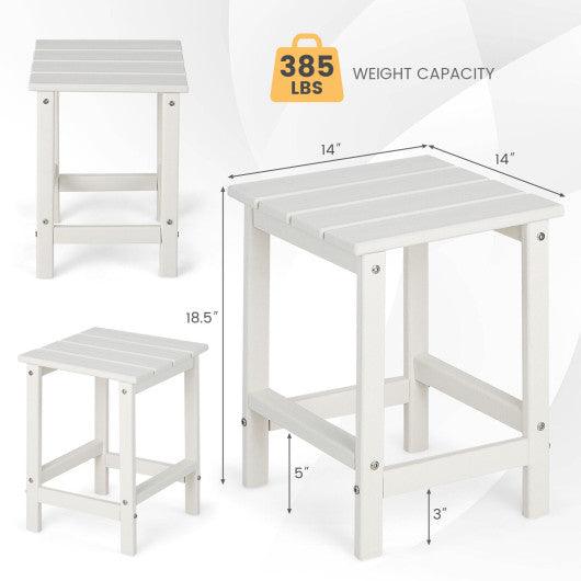 14 Inch Square Weather-Resistant Adirondack Side Table-White at Set Shop and Smile