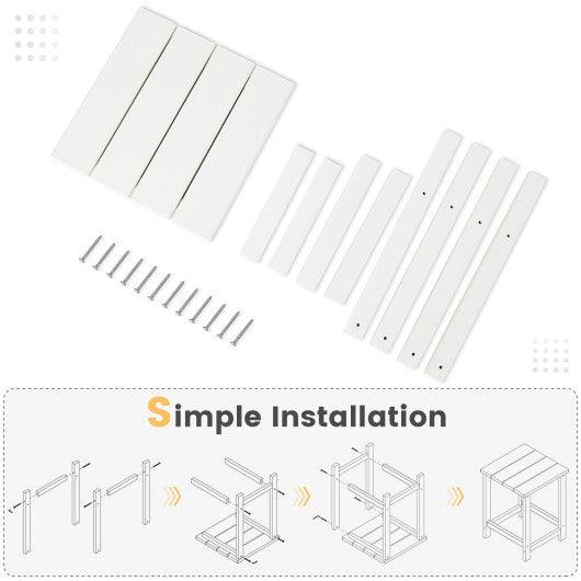 14 Inch Square Weather-Resistant Adirondack Side Table-White at Set Shop and Smile