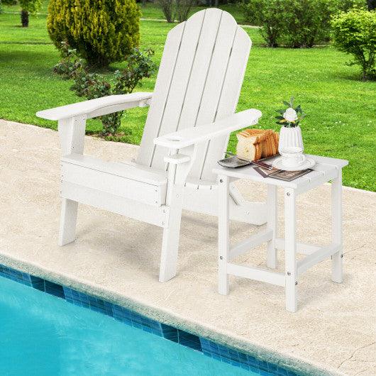 14 Inch Square Weather-Resistant Adirondack Side Table-White at Set Shop and Smile