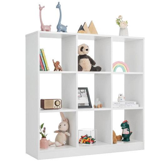 Modern 9-Cube Bookcase with 2 Anti-Tipping Kits for Books Toys Ornaments-White at Set Shop and Smile