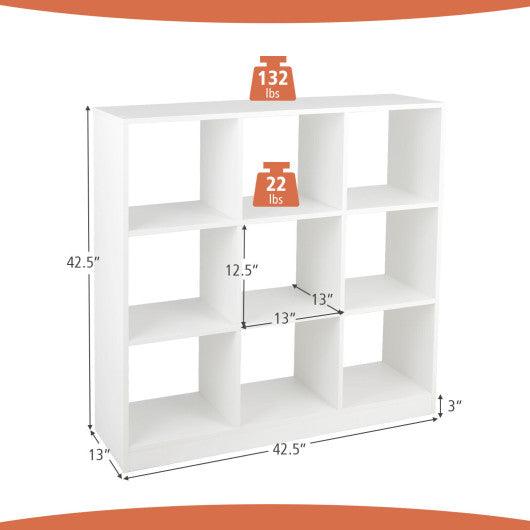 Modern 9-Cube Bookcase with 2 Anti-Tipping Kits for Books Toys Ornaments-White at Set Shop and Smile
