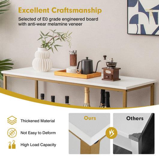 Modern Kitchen Buffet Sideboard with 3 Compartments-White at Set Shop and Smile