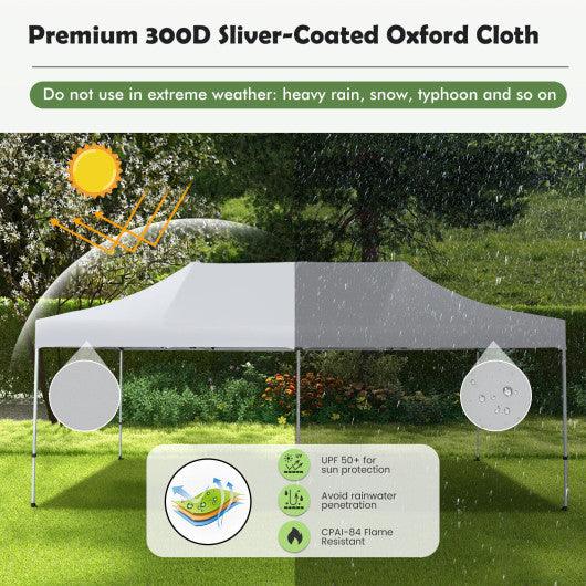 10 x 20 Feet Outdoor Pop-Up Patio Folding Canopy Tent-White at Set Shop and Smile