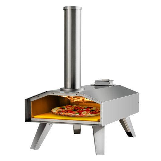 Portable Stainless Steel Outdoor Pizza Oven with 12 Inch Pizza Stone at Set Shop and Smile