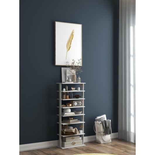 7 Tiers Vertical Shoe Rack for Front Door-White at Set Shop and Smile