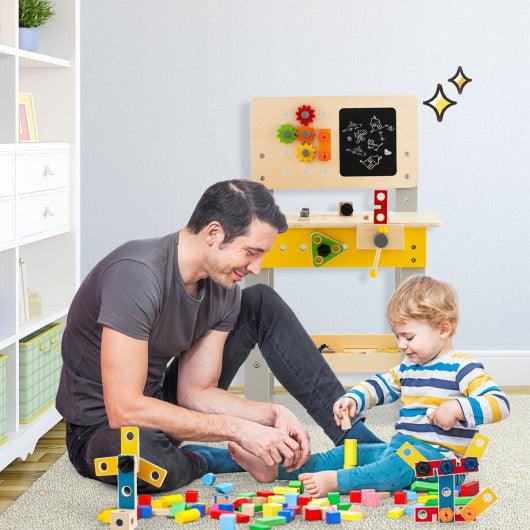 Wooden Pretend Play Workbench Set with Blackboard for Toddlers Ages 3+ at Set Shop and Smile