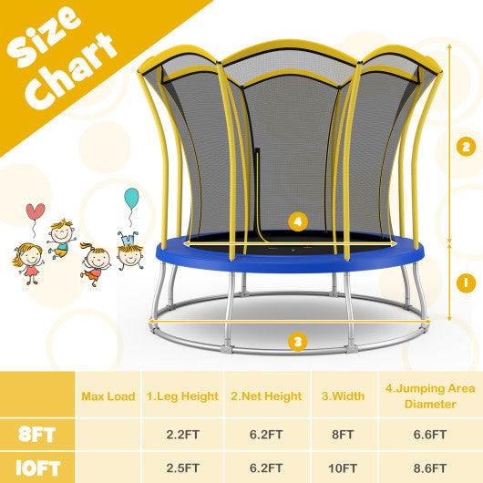 10 Feet Unique Flower Shape Trampoline with Galvanized Steel Frame-Yellow at Set Shop and Smile