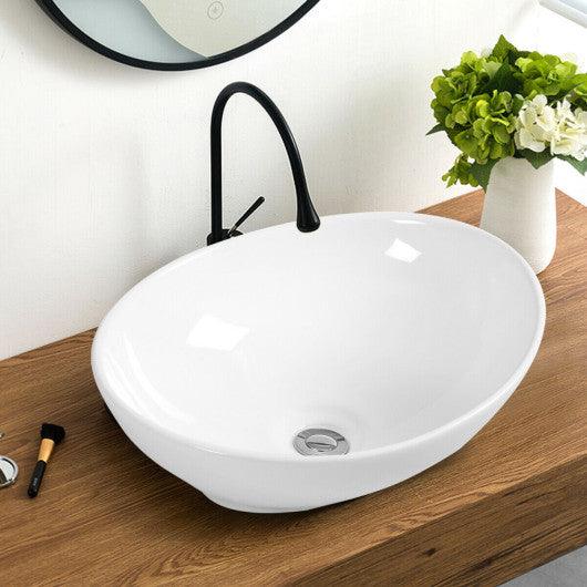 Oval Bathroom Basin Ceramic Vessel Sink at Set Shop and Smile