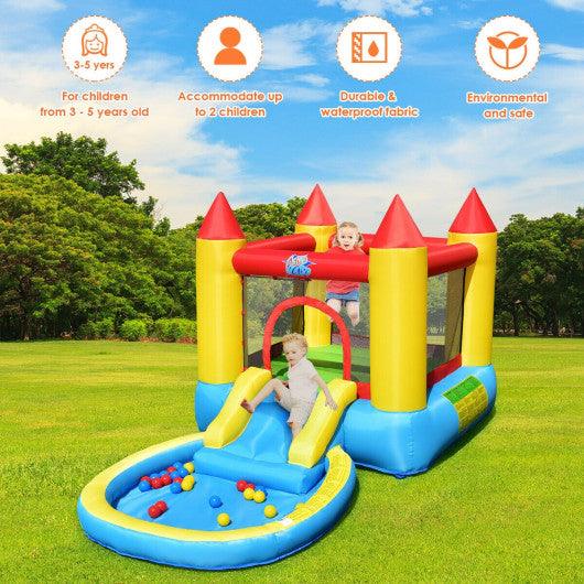 Inflatable Kids Slide Bounce House with 580w Blower at Set Shop and Smile