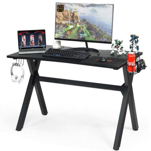 Ergonomic Gaming Desk with Mousepad and Cup Headphone Holder at Set Shop and Smile