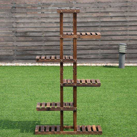 6 Tier Garden Wooden Shelf Storage Plant Rack Stand at Set Shop and Smile