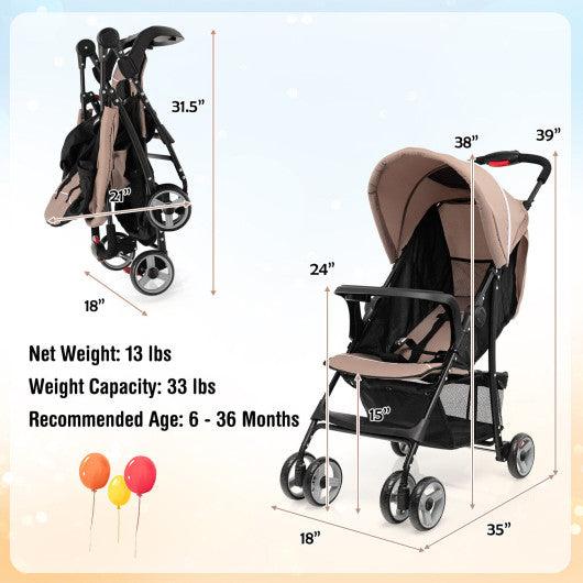 Toddler Travel Stroller for Airplane with Adjustable Backrest and Canopy at Set Shop and Smile