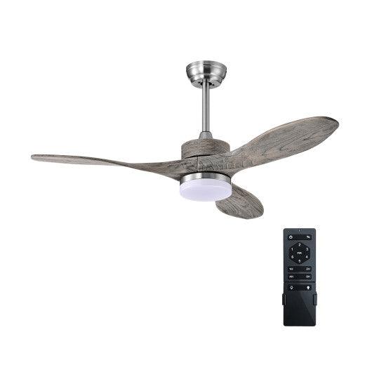 48 Inch Wood Ceiling Fan with LED Lights and 6 Speed Levels at Set Shop and Smile