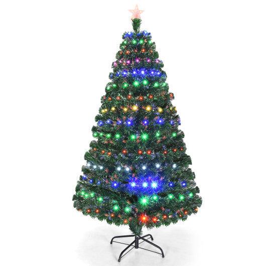 5/6/7 Feet Multicolor Artificial Christmas Tree with LED Light and Metal Stand-6' at Set Shop and Smile