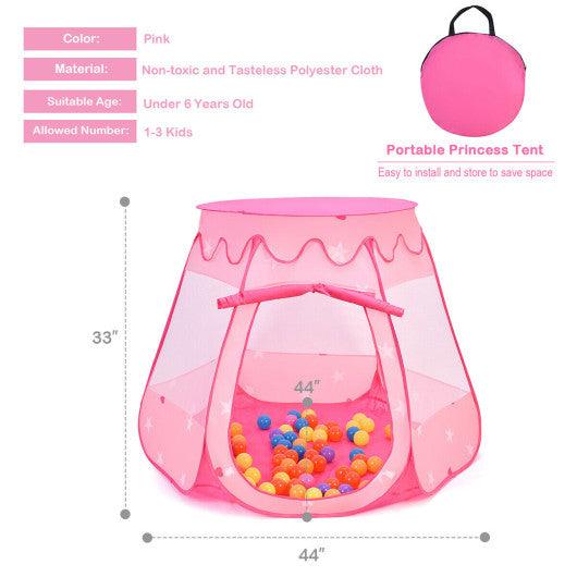 Pink Portable Kid Play House Play Tent with 100 Balls at Set Shop and Smile