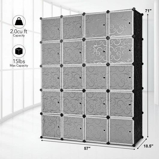 20-Cube DIY Plastic Cube Storage Organizer with Doors at Set Shop and Smile