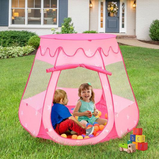 Pink Portable Kid Play House Play Tent with 100 Balls at Set Shop and Smile