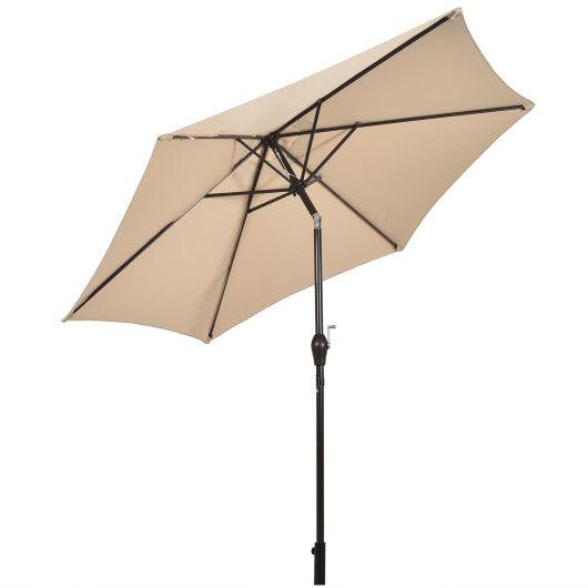 10 Feet Outdoor Patio Umbrella with Tilt Adjustment and Crank-beige at Set Shop and Smile