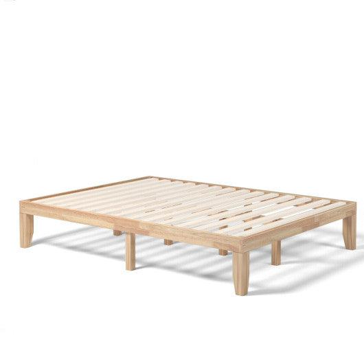 Queen Size 14 Inch Wooden Bed Mattress Frame-Natural at Set Shop and Smile