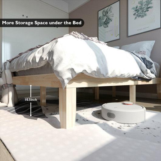 Queen Size 14 Inch Wooden Bed Mattress Frame-Natural at Set Shop and Smile