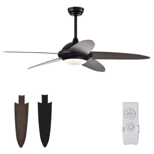 52 Inch Ceiling Fan with Lights and 3 Lighting Colors-Black at Set Shop and Smile