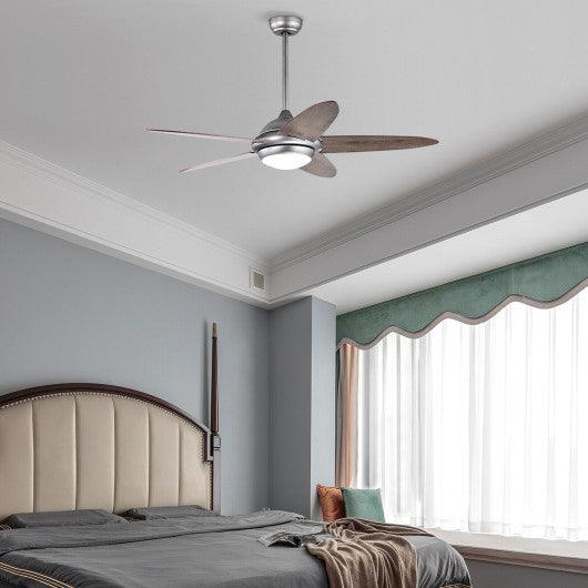 52 Inch Ceiling Fan with Lights and 3 Lighting Colors-Silver Gray at Set Shop and Smile