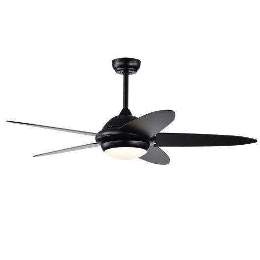 52 Inch Ceiling Fan with Lights and 3 Lighting Colors-Black at Set Shop and Smile