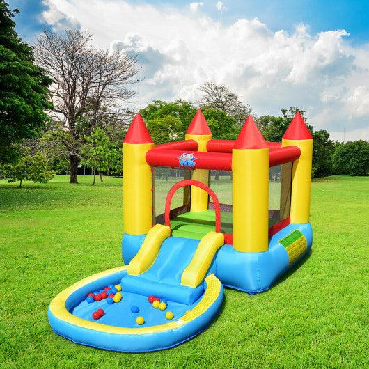 Kids Inflatable Bounce House Castle with Balls Pool and Bag at Set Shop and Smile