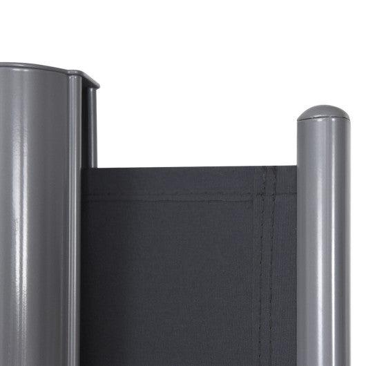 237 x 63 Inch Patio Retractable Double Folding Side Awning Screen Divider at Set Shop and Smile
