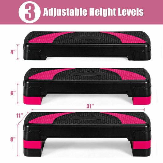31 Inch Adjustable Exercise Aerobic Stepper with Non-Slip Pads at Set Shop and Smile