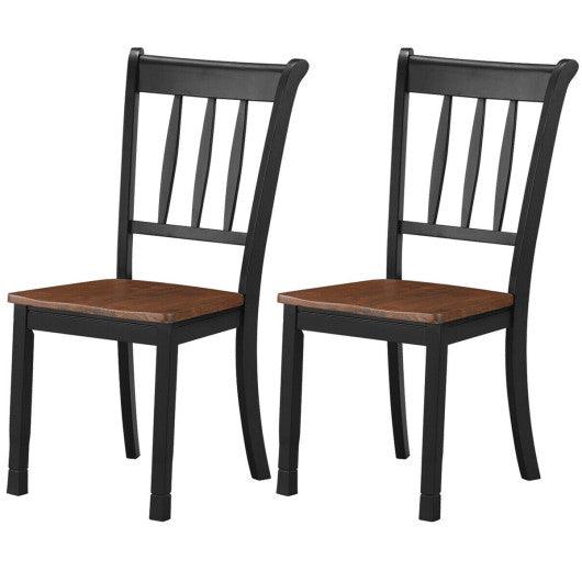 2 Pieces Solid Whitesburg Spindle Back Wood Dining Chairs-Black at Set Shop and Smile