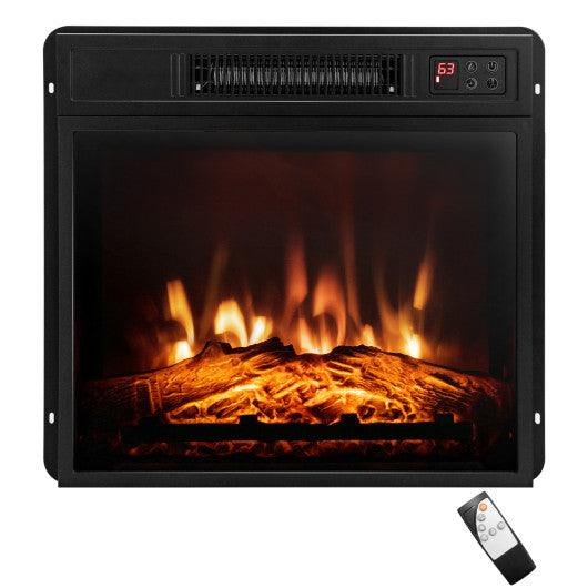18 Inch Electric Fireplace Inserted with Adjustable LED Flame at Set Shop and Smile