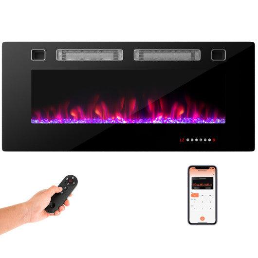 42 Inch Ultra-Thin Electric Fireplace with Decorative Crystals and Smart APP Control-42 inch at Set Shop and Smile