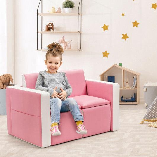 Multi-functional Kids Sofa Table Chair Set-Pink at Set Shop and Smile