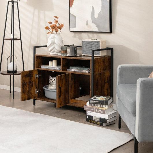 Hidden Cat Washroom with Double Doors and Scratch Cardboard-Coffee at Set Shop and Smile