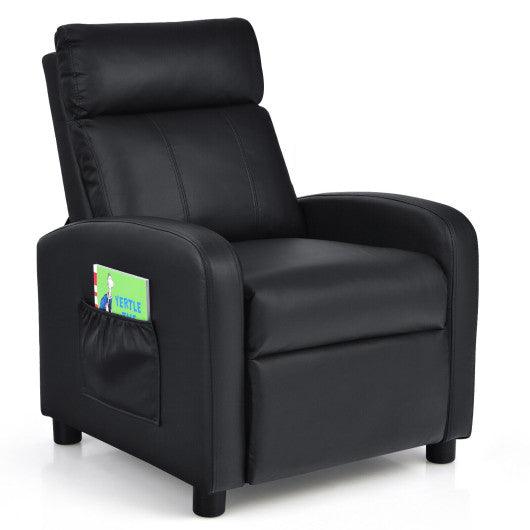 Ergonomic PU Leather Kids Recliner Lounge Sofa for 3-12 Age Group-Black at Set Shop and Smile