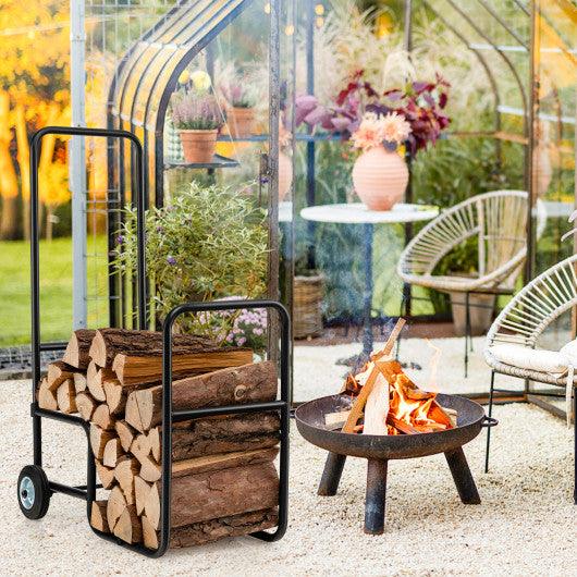 Firewood Log Cart Carrier with Anti-Slip and Wear-Resistant Wheels at Set Shop and Smile