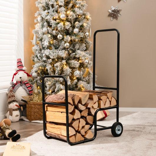 Firewood Log Cart Carrier with Anti-Slip and Wear-Resistant Wheels at Set Shop and Smile