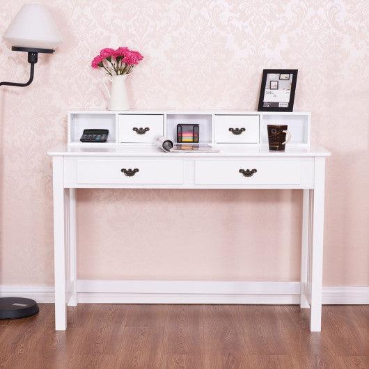 Home Office Writing Desk with 4 Drawer Computer Study Table at Set Shop and Smile