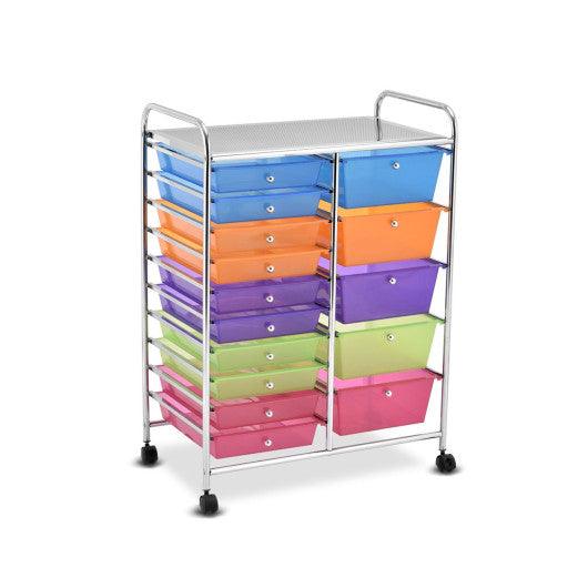 15 Drawers Rolling Storage Cart Organizer at Set Shop and Smile