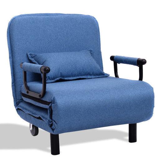 Convertible Folding Leisure Recliner Sofa Bed-Blue at Set Shop and Smile