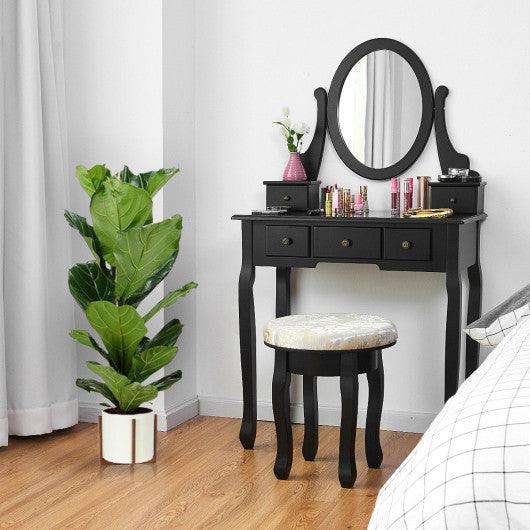 Vanity Makeup Table Set Bedroom Furniture with Padded Stool at Set Shop and Smile