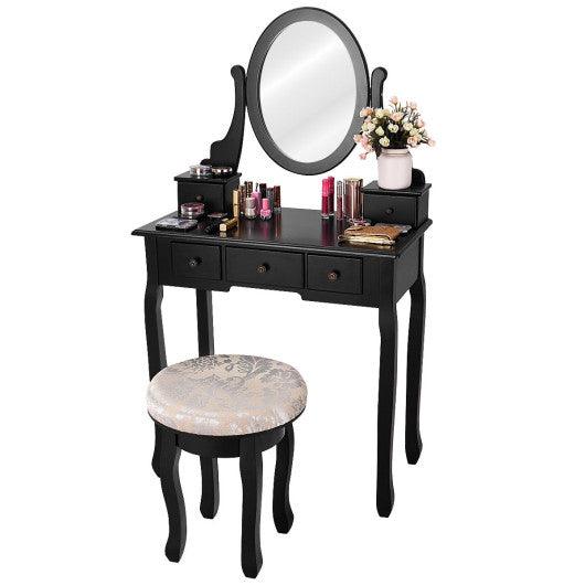 Vanity Makeup Table Set Bedroom Furniture with Padded Stool at Set Shop and Smile