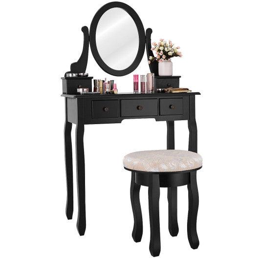 Vanity Makeup Table Set Bedroom Furniture with Padded Stool at Set Shop and Smile