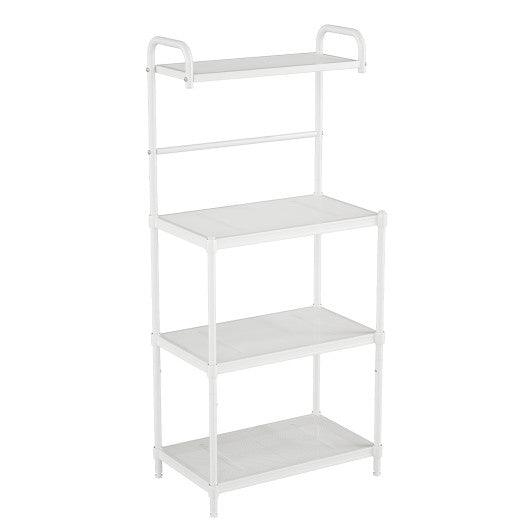 4-Tier Kitchen Storage Baker Microwave Oven Rack Shelves-White at Set Shop and Smile